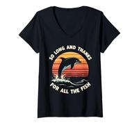 Femme T-Shirt So Long and Thanks for All The Fish T-Shirt avec Col en V
