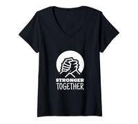 Femme T-shirt Stronger Together T-Shirt avec Col en V