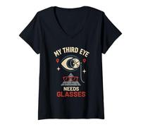 Femme T-shirt Tinfoil Hat Society Conspiracy Theory Meme T-Shirt avec Col en V