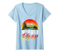 Femme T-shirt Virgin River rétro minimaliste River Virgin T-Shirt avec Col en V