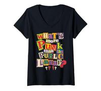 Femme T-Shirt « Whats More Punk Than The Public Library » pour Amateur de Livres T-Shirt avec Col en V