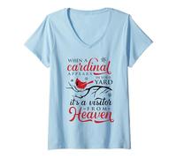 Femme T-Shirt « When Cardinals Appear Cardinal Bird » pour Enfants, Femmes et Hommes T-Shirt avec Col en V