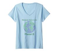 Femme T-Shirt Word Cloud Art Parce qu'il n'y a Pas de planète B T-Shirt avec Col en V