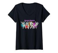 Femme T-Shirts Fantaisie Astronaute Dance Space Disco et Designs Cool T-Shirt avec Col en V