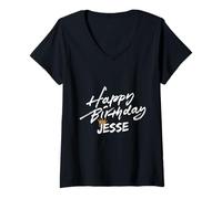 Femme T-shirts Joyeux anniversaire Jesse pour fête T-Shirt avec Col en V