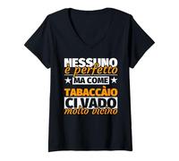 Femme tabaccàio Cadeau drôle - Personne n'est Parfait mais comme Onglet T-Shirt avec Col en V