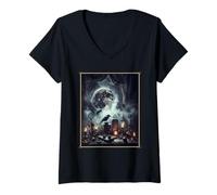 Femme Table de sorcière Dark Academia Witchcraft Witch Esthétique T-Shirt avec Col en V