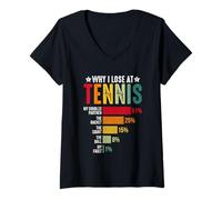 Femme Tableau Amusant Pourquoi Je perds au Tennis T-Shirt avec Col en V