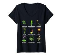 Femme Tableau des Plantes Carnivores Venus Flytrap, Pichet Plante T-Shirt avec Col en V