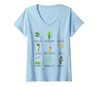 Femme Tableau des Plantes Carnivores Venus Flytrap, Pichet Plante T-Shirt avec Col en V