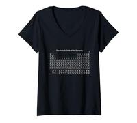 Femme Tableau périodique Chimique Scolaire des éléments Sciences Graphiques T-Shirt avec Col en V