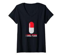 Femme Tablette « I Shall Please Placebo » T-Shirt avec Col en V