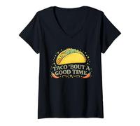 Femme Taco Bout A Good Time Cinco De Mayo Fiesta Funny T-Shirt avec Col en V