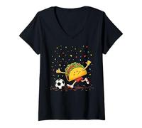 Femme Taco Soccer Cinco de Mayo Célébration drôle T-Shirt avec Col en V