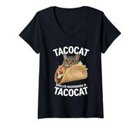 Femme Tacocat orthographié à l'envers est Taco Cat T-Shirt avec Col en V