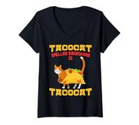 Femme Tacocat Spelled Backwards est Tacocat Cinco de Mayo T-Shirt avec Col en V