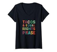 Femme Tacos and Equal Rights Please - Féministe T-Shirt avec Col en V