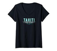 Femme Tahiti - Polynésie française - Îles sous le vent T-Shirt avec Col en V