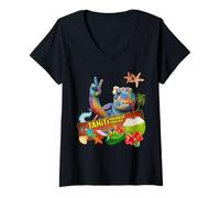 Femme Tahiti Polynésie Tropicale française T-Shirt avec Col en V
