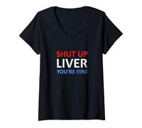 Femme Tais-toi, foie, tu es bien drôle en train de boire le 4 juillet T-Shirt avec Col en V