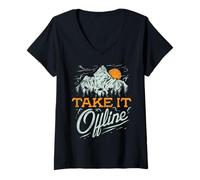 Femme Take It Offline Funny Randking Amoureux de la Nature T-Shirt avec Col en V