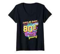 Femme Take Me Back to the 80s Retro Vintage Halloween Costume années 80 T-Shirt avec Col en V