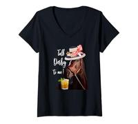 Femme Talk Derby to me Cheval Portant Un Chapeau T-Shirt avec Col en V