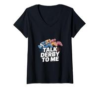 Femme Talk Derby to me Horse Racing Equestrian Love T-Shirt avec Col en V