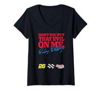 Femme Talladega Nights Don't Put That Evil on Me Funny Movie T-Shirt avec Col en V