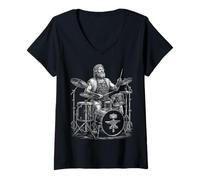 Femme Tambour Hephaestus T-Shirt avec Col en V