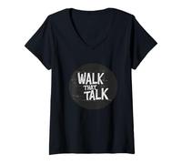Femme Tampon Cool Walk That Talk T-Shirt avec Col en V