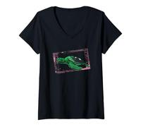 Femme Tampon Save The Sea Turtles T-Shirt avec Col en V