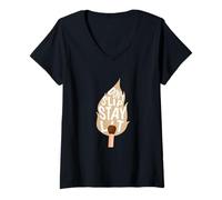 Femme Tan Don't Slip Stay Illuminé Tan Color Graphic T-Shirt avec Col en V