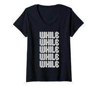 Femme Tandis que T-Shirt avec Col en V