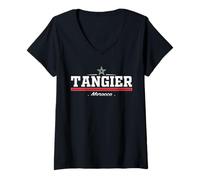 Femme Tangier Morocco T-Shirt avec Col en V