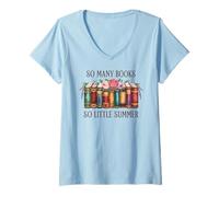 Femme Tant de livres si peu d'étudiant professeur d'amant de T-Shirt avec Col en V