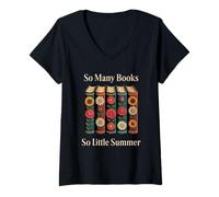 Femme Tant de livres si peu d'étudiant professeur d'amant de T-Shirt avec Col en V