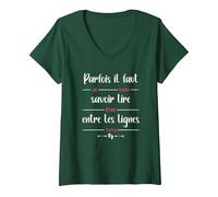 Femme Tante Annonce Grossesse Futur bébé Je Vais être Tata T-Shirt avec Col en V, Vert Forêt, L