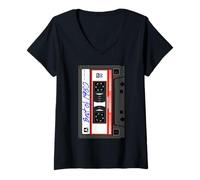 Femme Tape Best of 1980 Cassette Music Mix 1980s 80s Outfit Tape T-Shirt avec Col en V