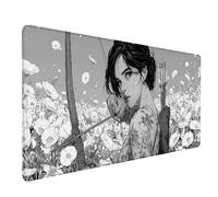 Femme Tapis de Souris XXL 60 x 30 cm, Tapis Souris Gris sous Main Bureau avec Bords Cousus, Imperméable Mouse Pad Base en Caoutchouc Antidérapant Surface pour Gamer, PC, Cadeau Femme -lsy2603QH