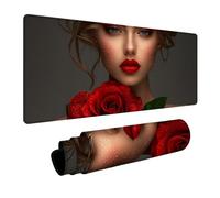 Femme Tapis de Souris XXL, Grand sous Main Bureau 700x400x3mm Rose, Haute Précision et Vitesse Mouse Pad, Desk Mat avec Base en Caoutchouc, Gaming Accessoire Bureau, pour PC Gamer, Laptop 0-8316