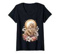 Femme Tardigrade Ours d'eau Microbiologie Coquette Arc Chrétien T-Shirt avec Col en V