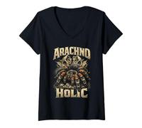 Femme Tarentules araignées Arachno Holic T-Shirt avec Col en V