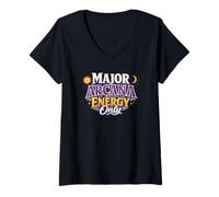 Femme Tarot céleste sur l'énergie des arcanes majeurs Uniquement T-Shirt avec Col en V
