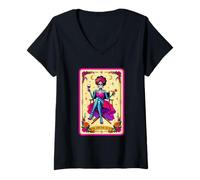 Femme Tarot de la Tante Ivre T-Shirt avec Col en V