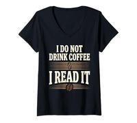 Femme Tasse à café de dégustation de spécialité café Nerd Profil saveur T-Shirt avec Col en V