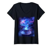 Femme Tasse Café Céleste Art Amateurs D'Astronomie T-Shirt avec Col en V