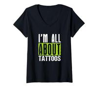Femme Tatouages : My True Expression. T-Shirt avec Col en V