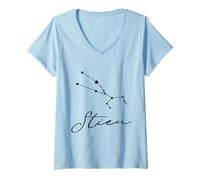 Femme Taureau signe du zodiaque graphique cadeau horoscope signe du zodiaque T-Shirt avec Col en V