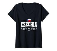 Femme Tchéquie T-Shirt avec Col en V